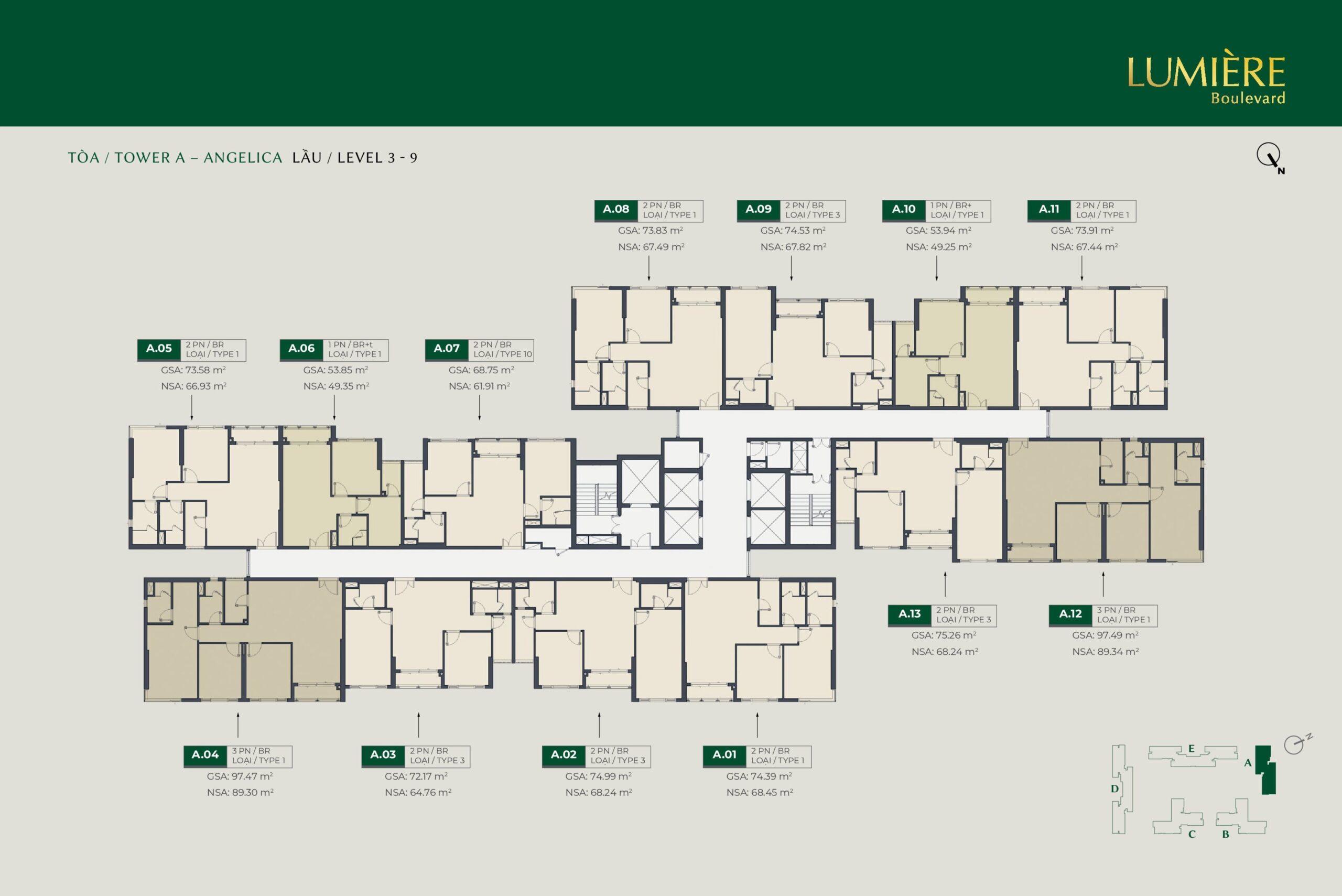 Layout Mặt Bằng Căn Hộ Lumiere Boulevard Toà A Toà Angelica Tầng 3 9 Bán Và Cho Thuê Căn Hộ Lumiere Boulevard Toà A Toà Angelica Masterise Homes Scaled