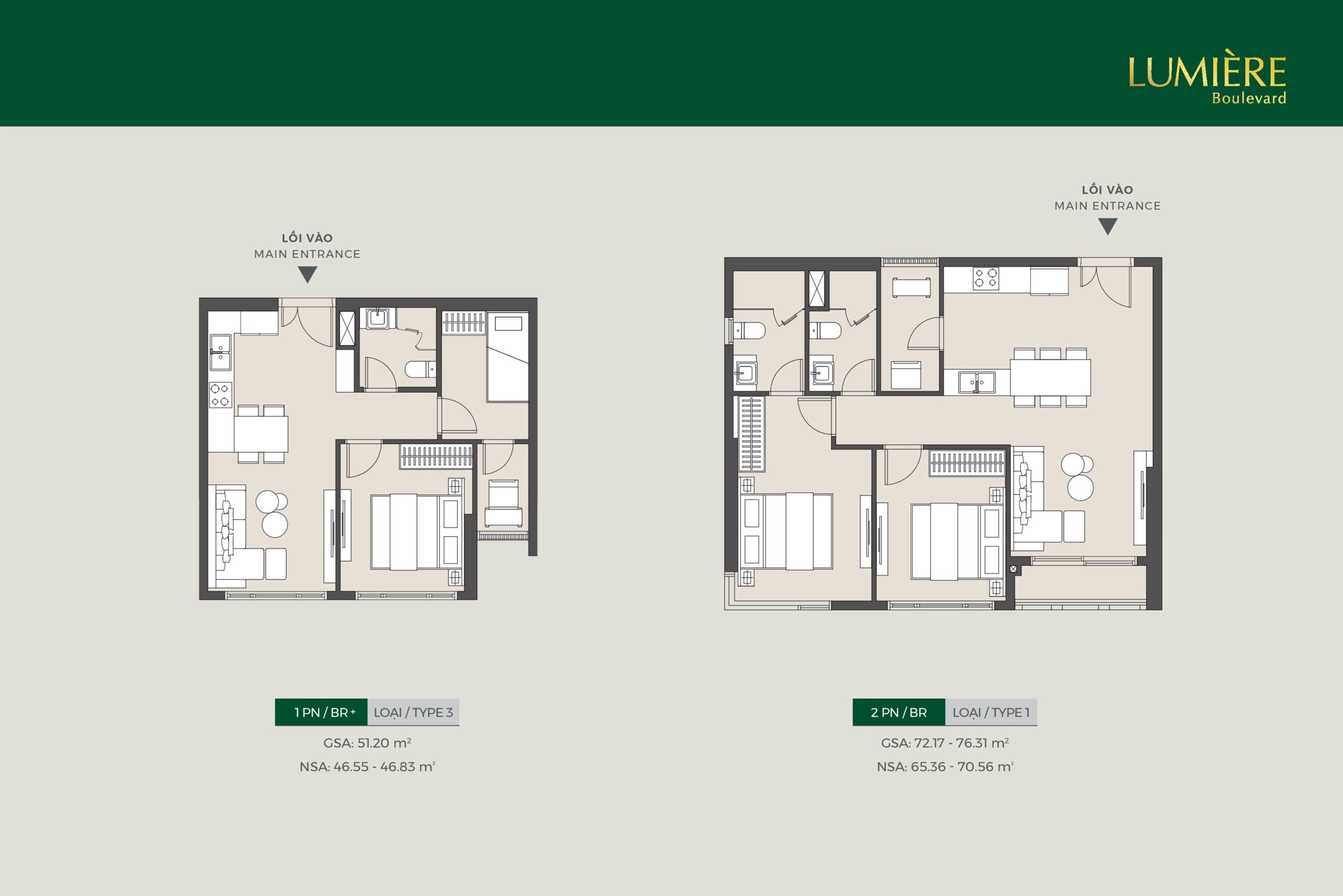 Layout Mặt Bằng Chi Tiết Căn Hộ 1 Phòng Ngủ Lumiere Boulevard Bán Và Cho Thuê Căn Hộ 1 Phòng Ngủ Lumiere Boulevard Masterise Homes Quận 9 1 Scaled