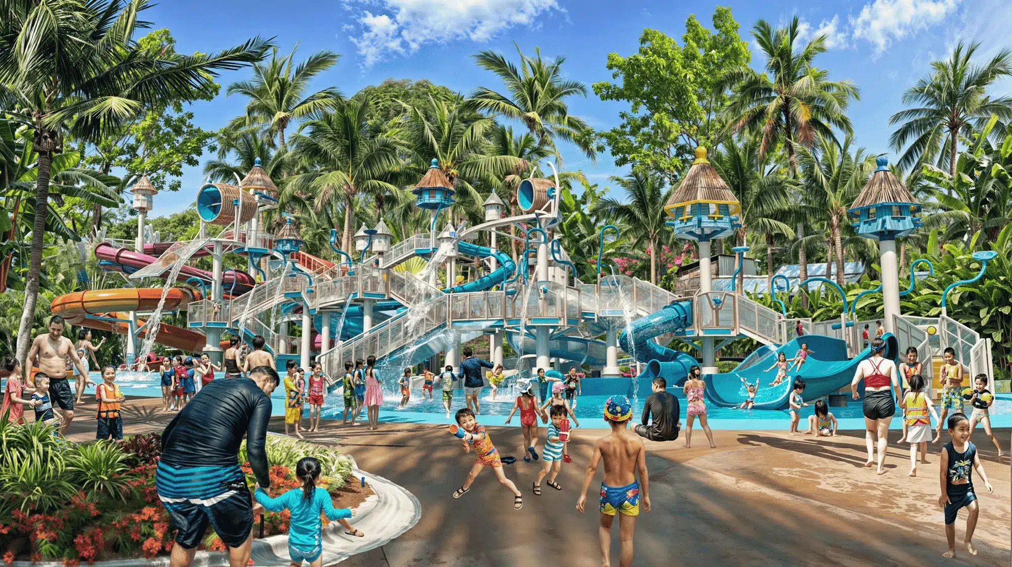 Khu Vui Choi Tre Em Soi Dong Voi He Thong Cau Truot Da Dang Mang Den Niem Vui An Toan Cho Cac Be