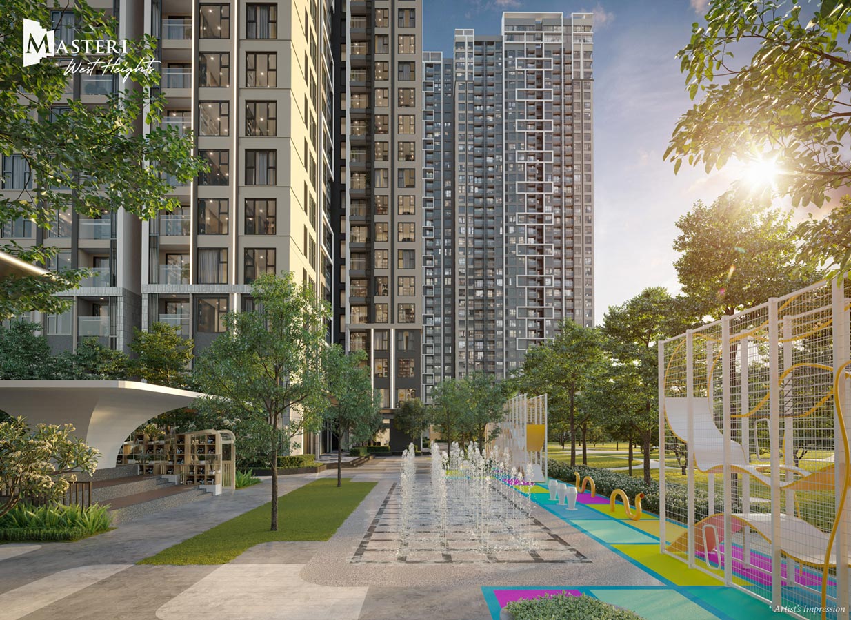 Masteri West Heights_Interactive Fountain And Children Playground